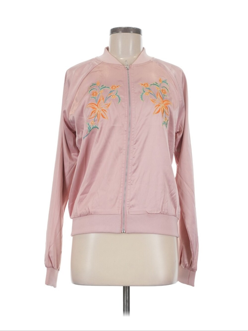 Romeo + Juliet Couture Blush Floral Bomber • Dusty Pink • M